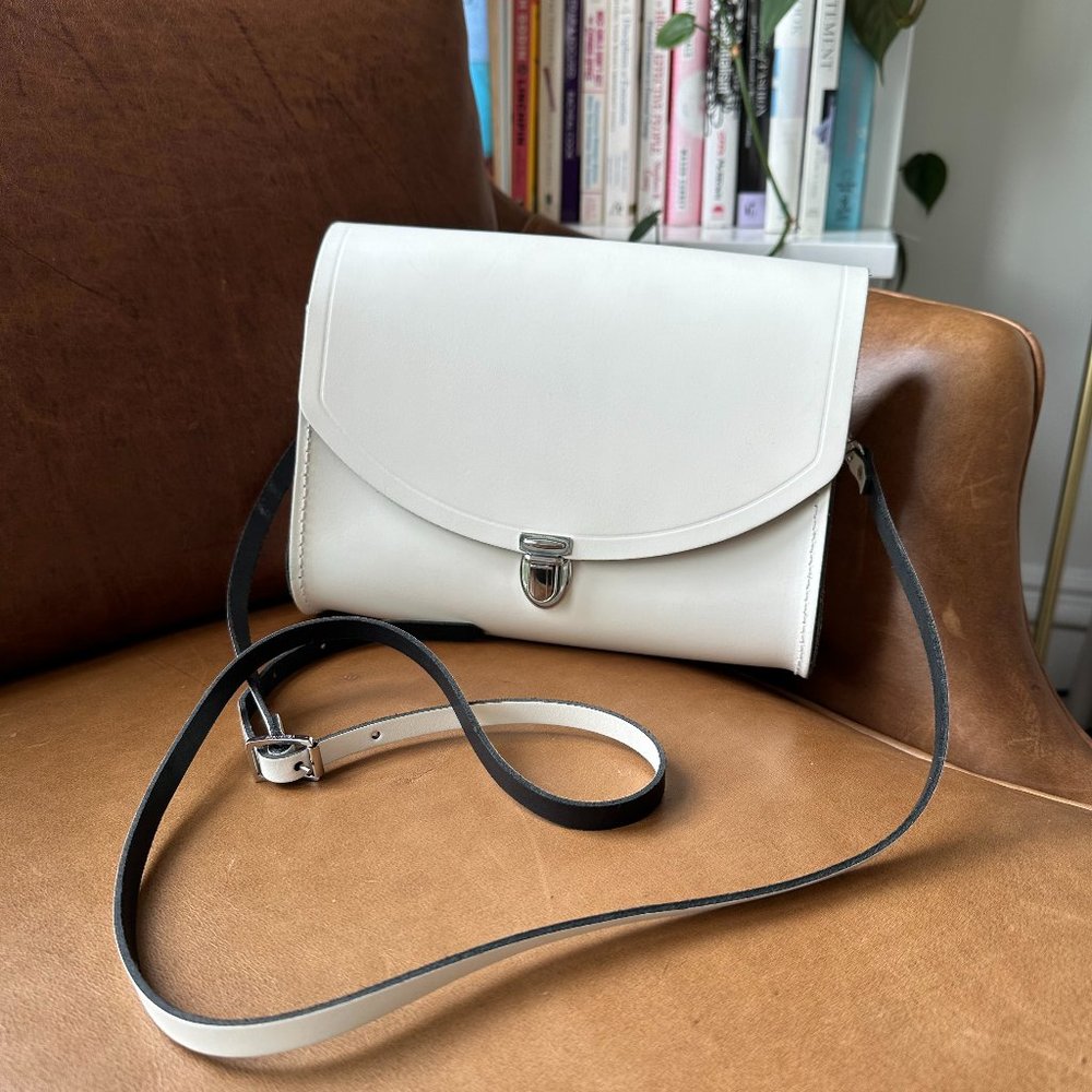 The Cambridge Satchel Company White Leather Crossbody / Clutch
